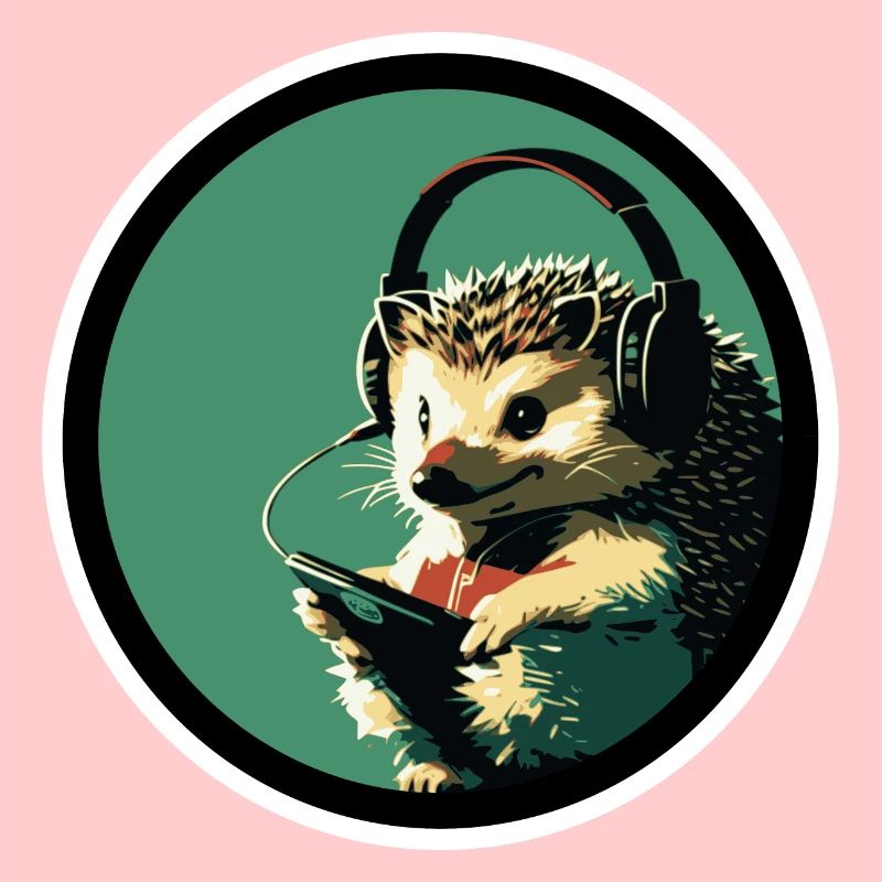Igel mit Kopfhörer