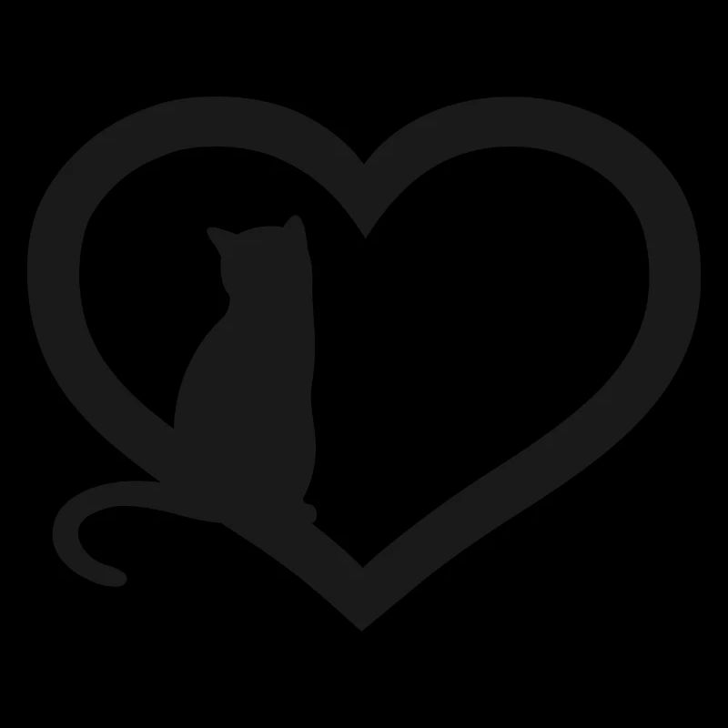 Katze Silhouette mit Herz