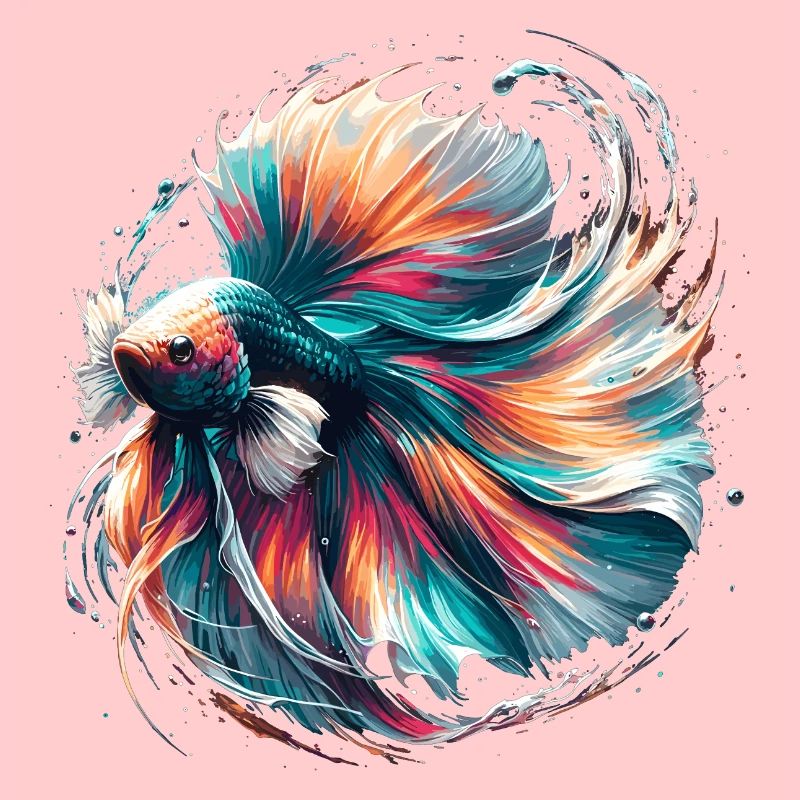 Leuchtender Betta Splendens, Kampffsich bunt