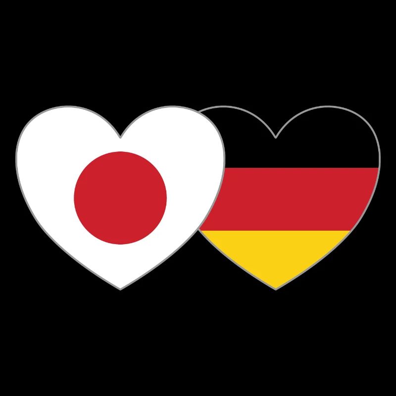 Japan Germany Flag Heart