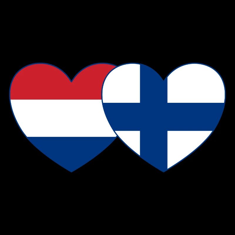 Cœur de drapeau de la Hollande Finlande