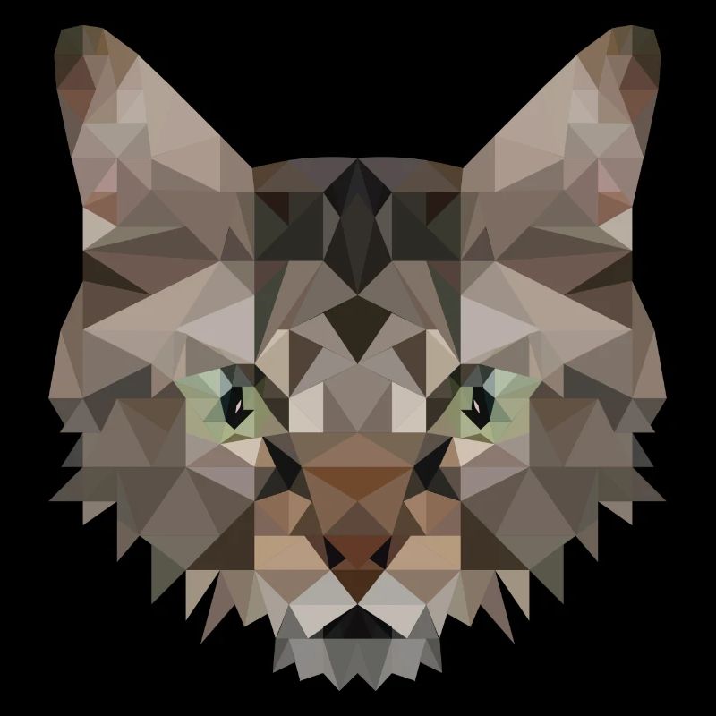 Polygon Katze Artwork - Handmade design