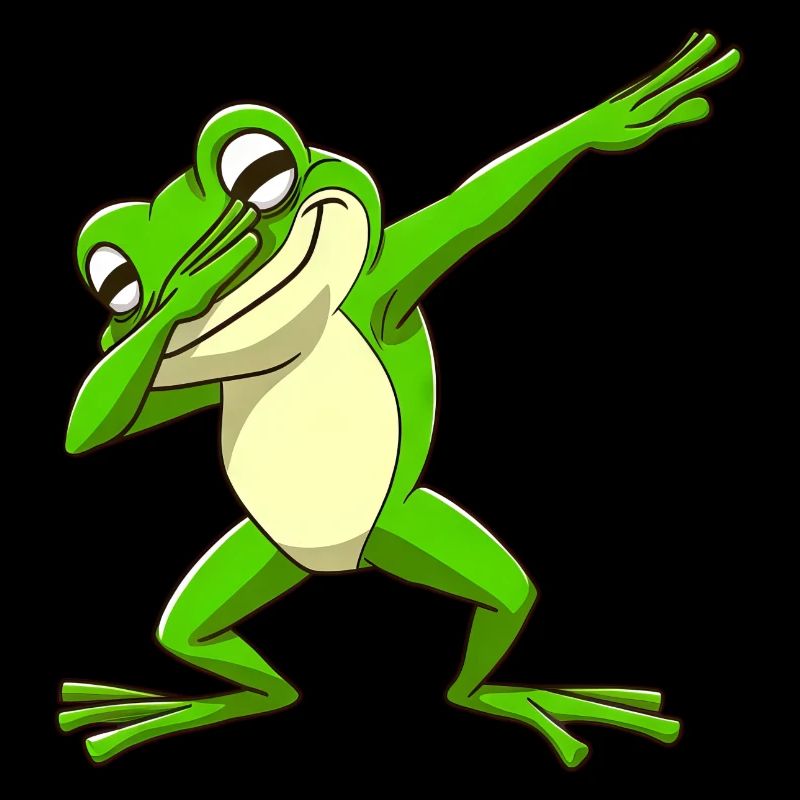 Cooler Frosch Dabbing Pose Trendig