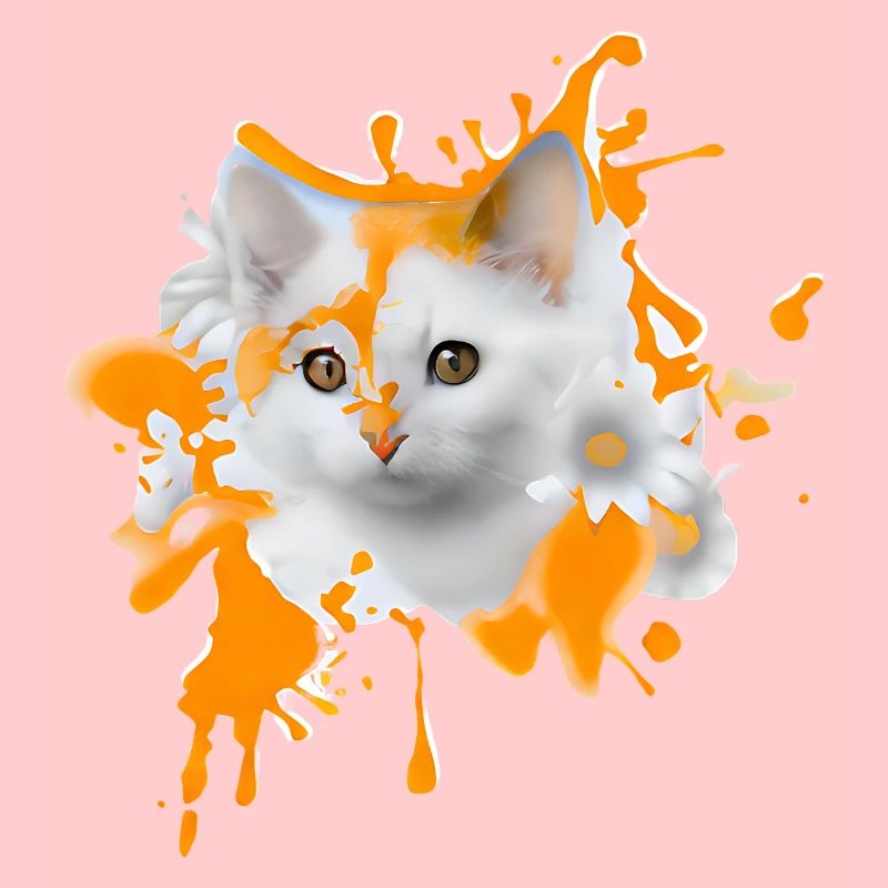 Chat fleuri