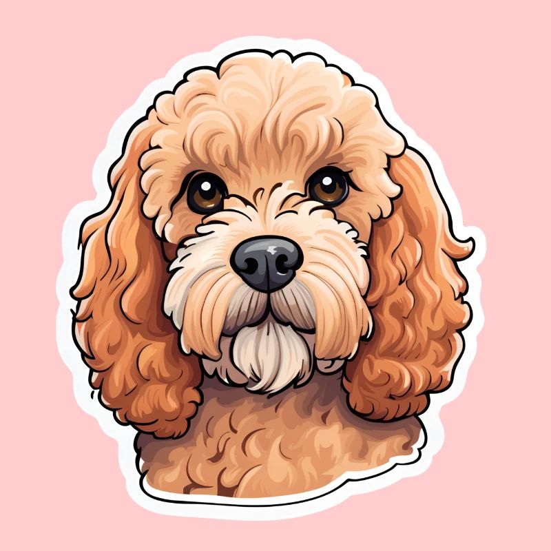 Portrait d’illustration cavapoo mignon