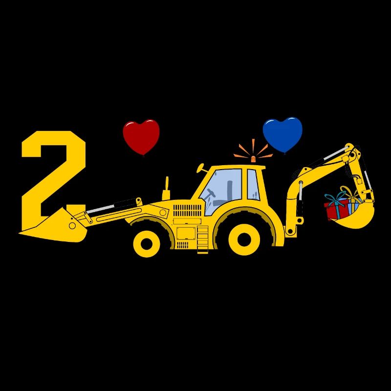 2. Geburtstag Bagger Traktor