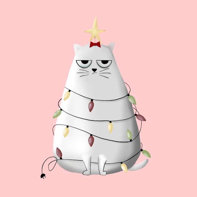 Chat de Noël grincheux