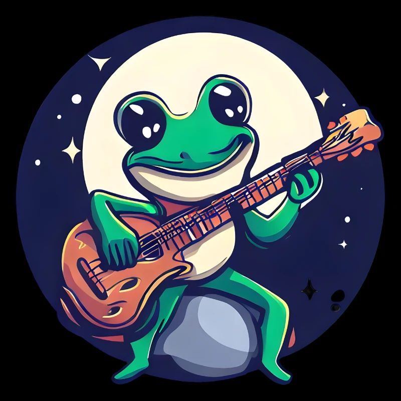 Frosch Gitarre Mondschein