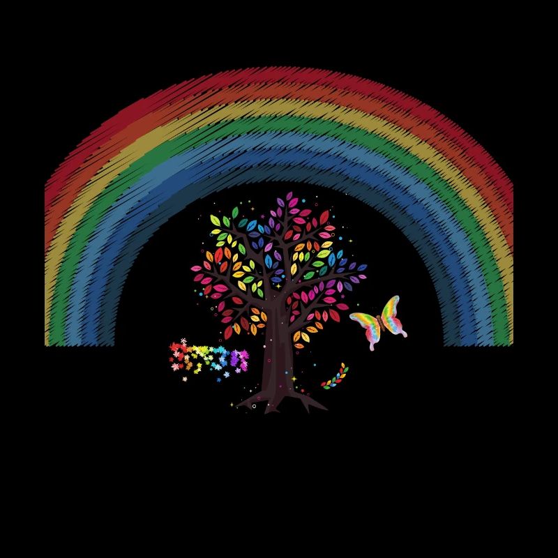 Love Rainbow Rain tree sticker