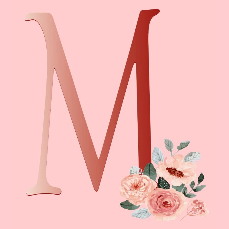 Buchstabe M mit Blumen