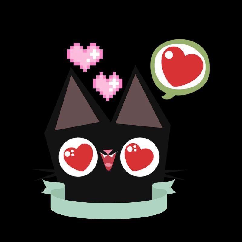 Chat mignon avec des cœurs