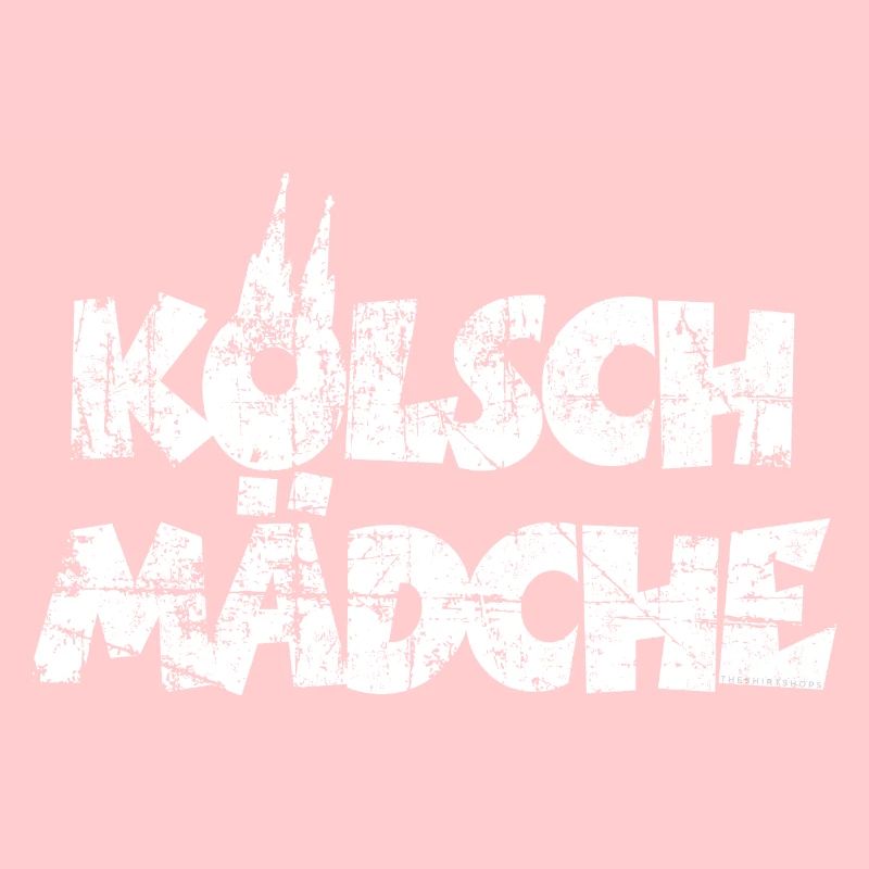 Kölsch Mädche mit Kölner Dom Köln (Vintage Weiß)