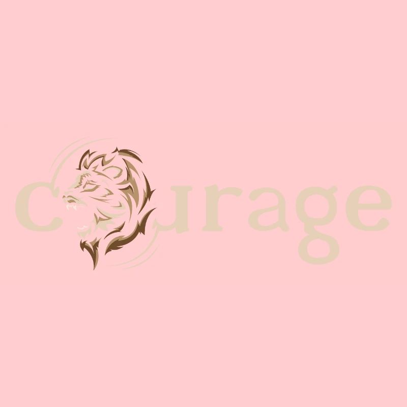 Courage Courage Lion Motivation Force Strength Logo