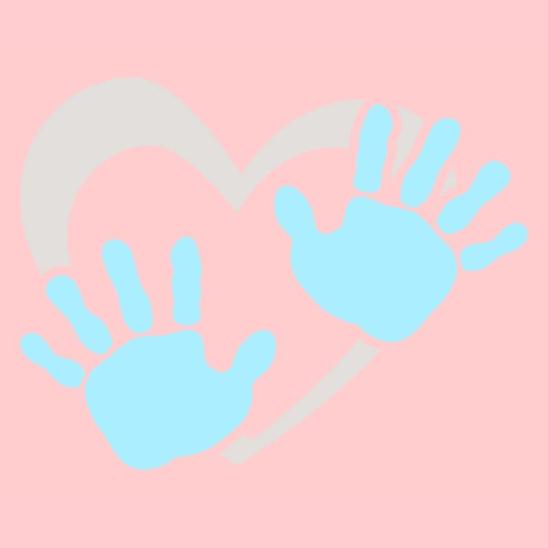 Empreinte de main de cœur de bébé