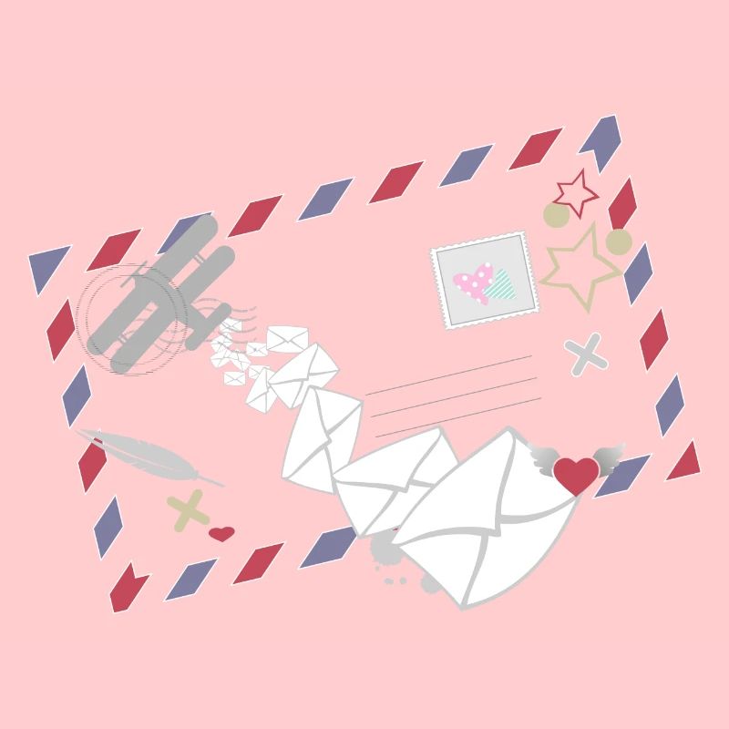 Airmail Rahmen mit Briefen & Postflugzeug Symbol