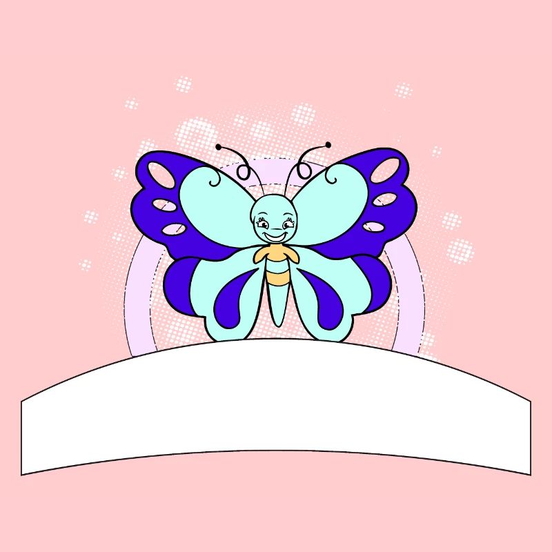 Papillon coloré avec champ d’écriture