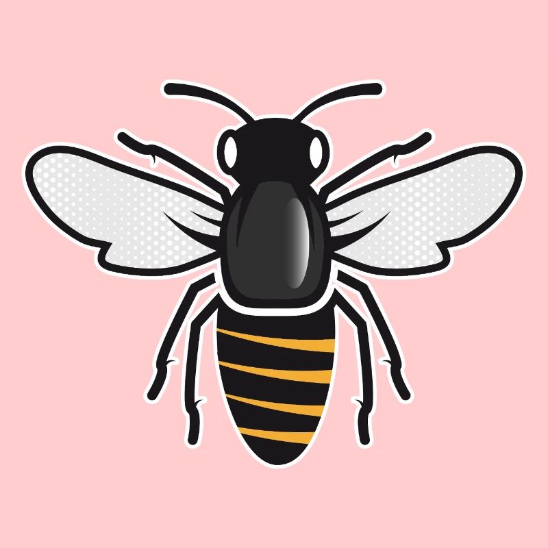 Stilisierte Biene - Insektenmotiv im Patch-Stil