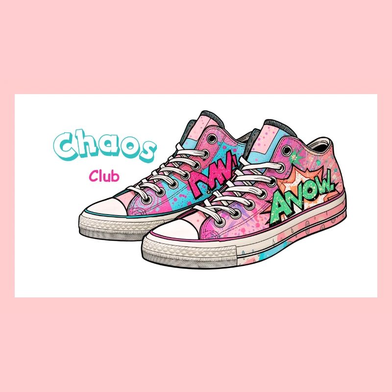 Bunte Sneakers mit Comic-Design