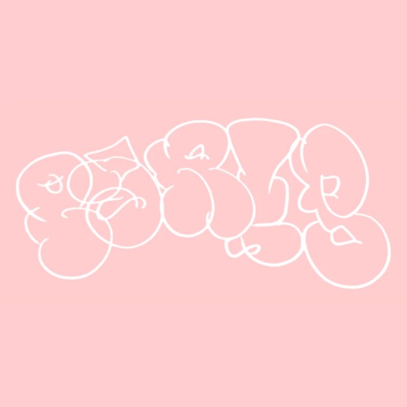 Paris Bubble Graffiti Line Art in Black and White