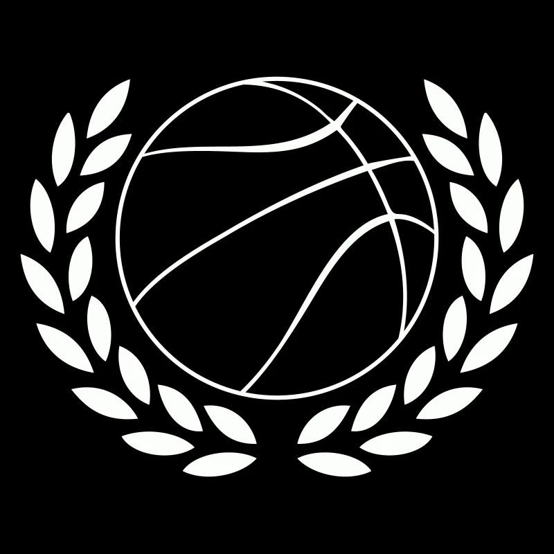 Emblème de la couronne de laurier de basket dans la couronne de laurier