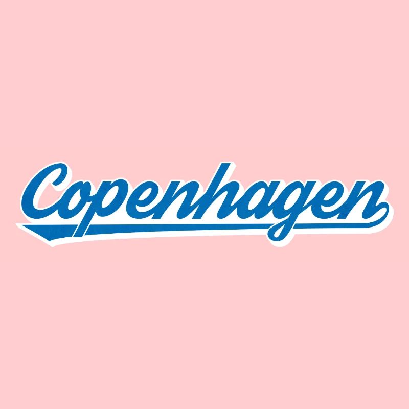 Lettrage de Copenhague Graphique bleu-blanc
