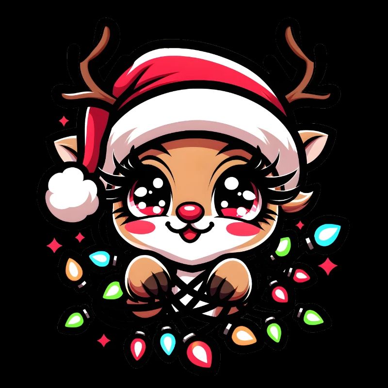 joli renne de Noël comme arbre de Noël