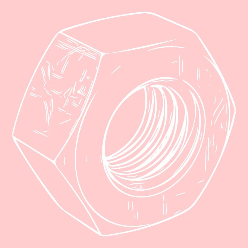 Schraubenmutter mit zerkratzter Oberfläche