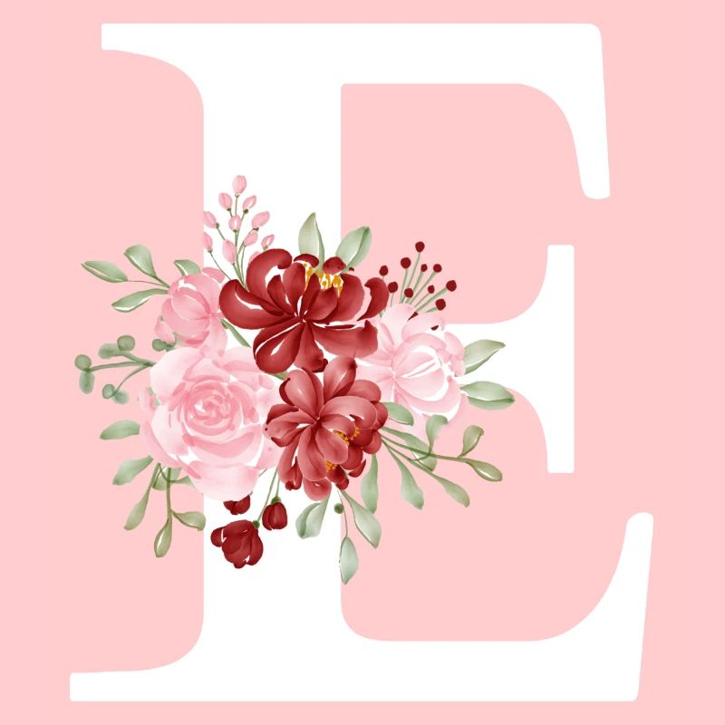 Roter Blumenbuchstabe E