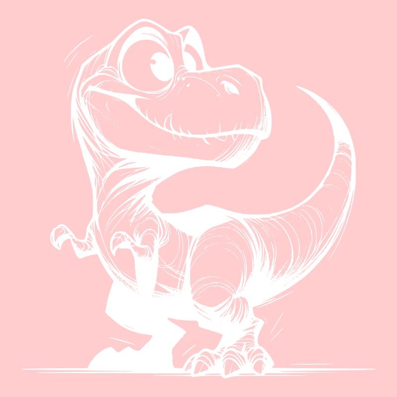 Dessin amical T-Rex Dino souriant
