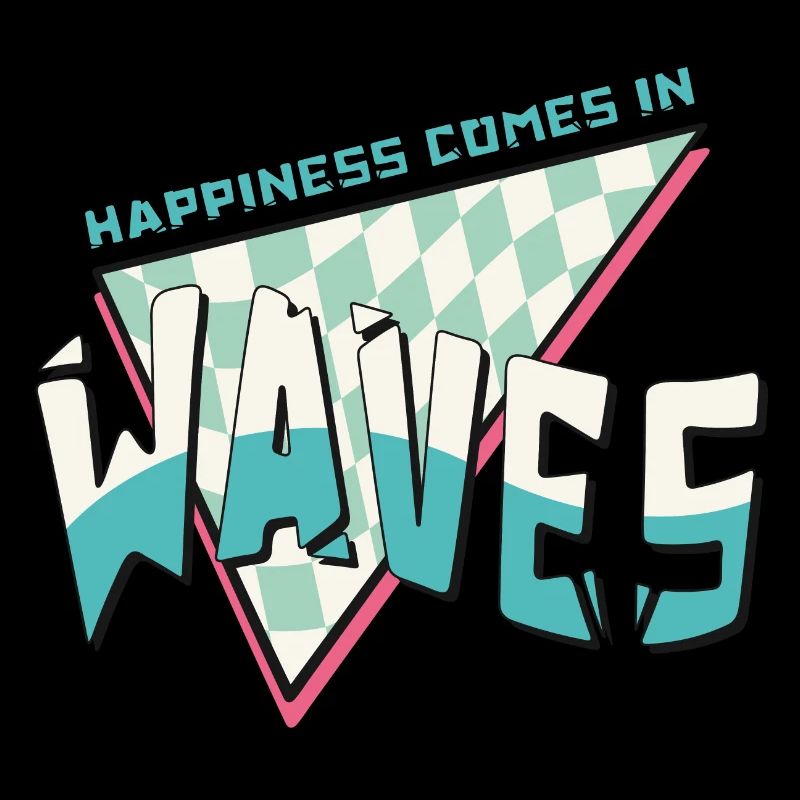 Le bonheur vient par vagues Summer Beach Retro Surf