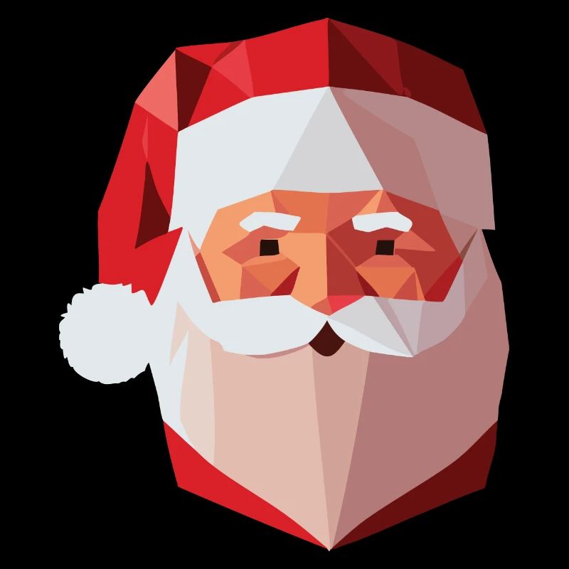 Weihnachtsmann Low Poly / Frohe Weihnachten
