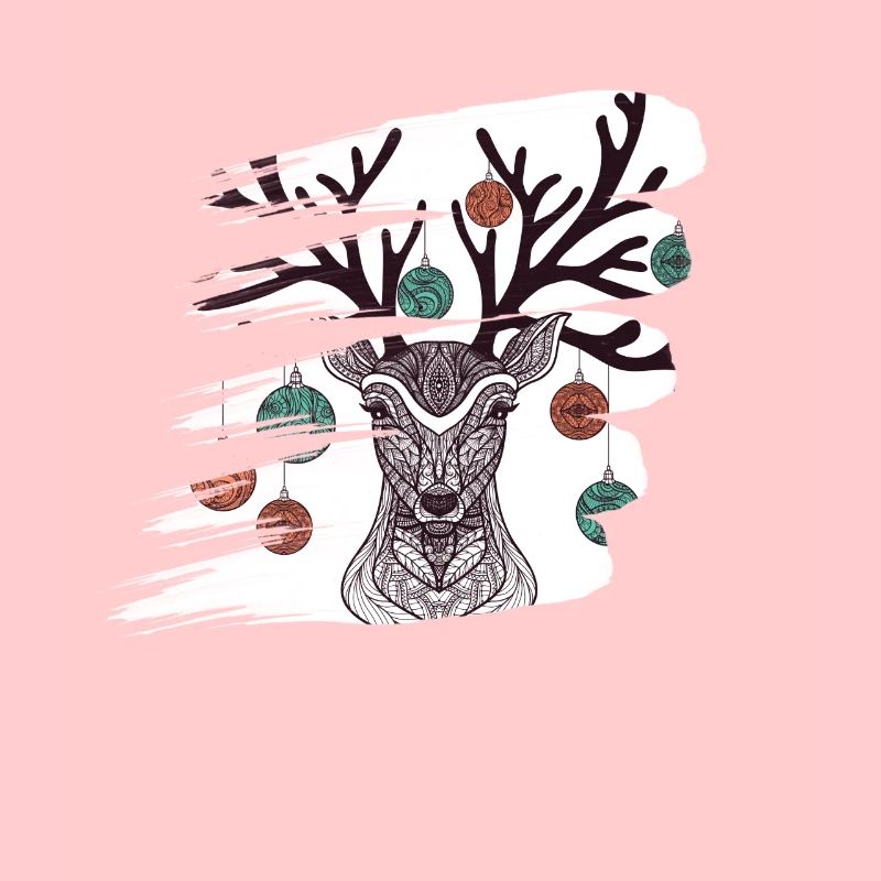 Christmas Deer Christmas Day Abstract Art Work