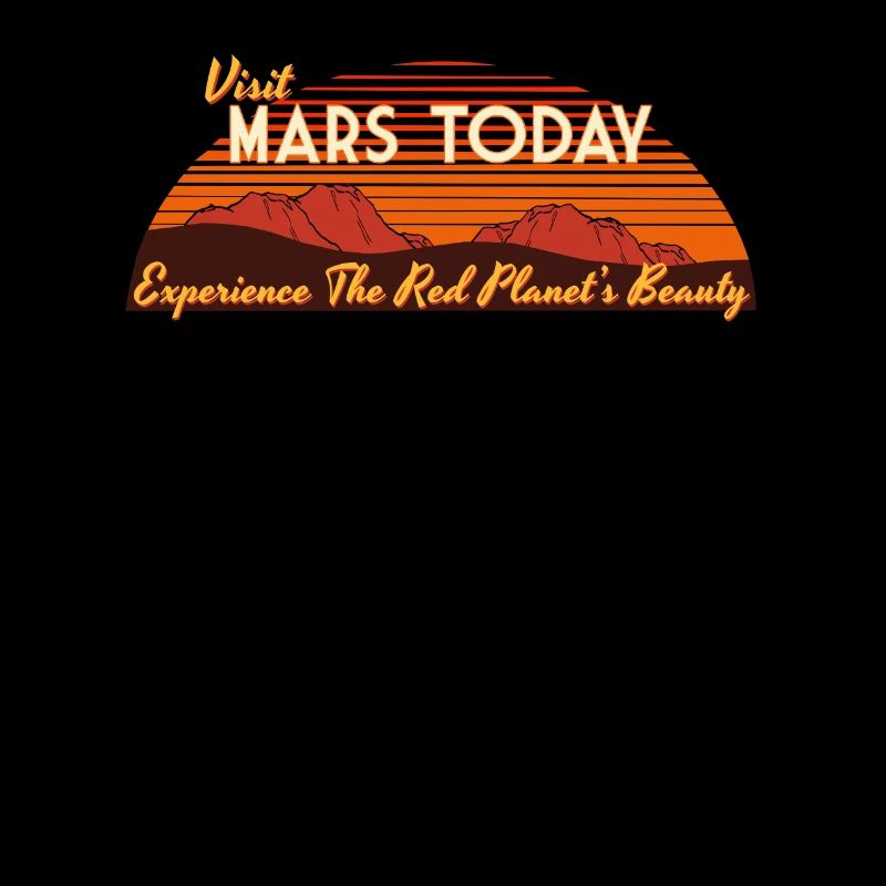 Rétro Voyage Spatial Planète Mars Vintage Space