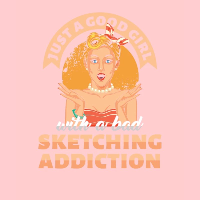 Gerade ein gutes Mädchen, das Sucht-Geschenk skizziert