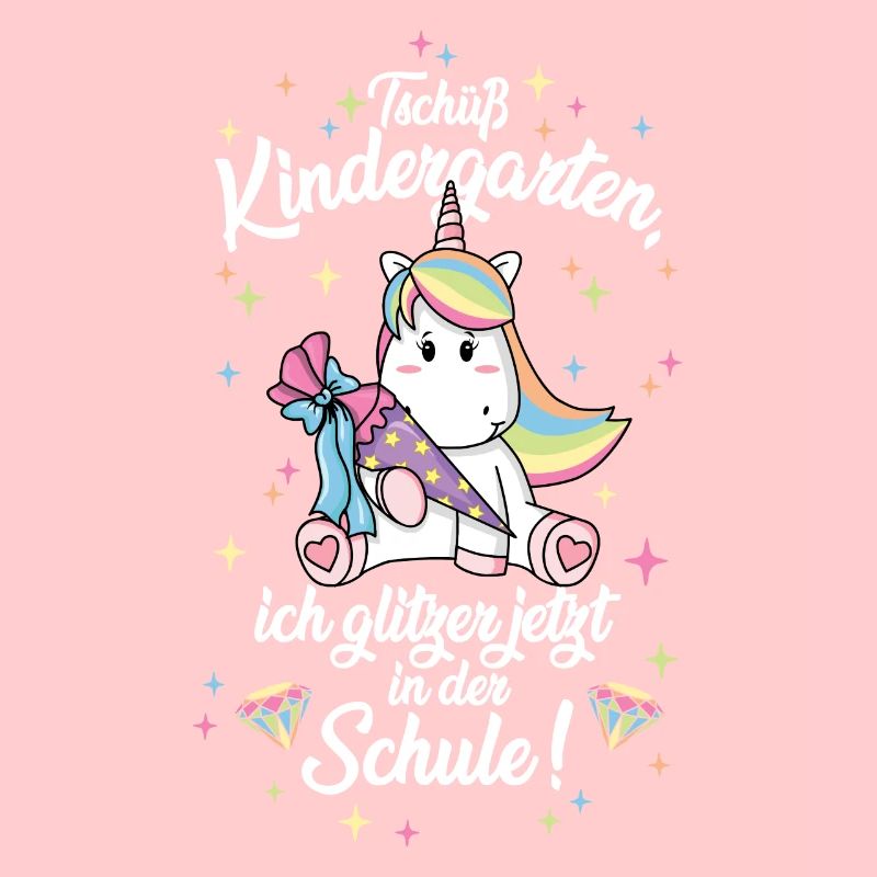 Glitzer in der Schule Einschulung Einhorn Kind