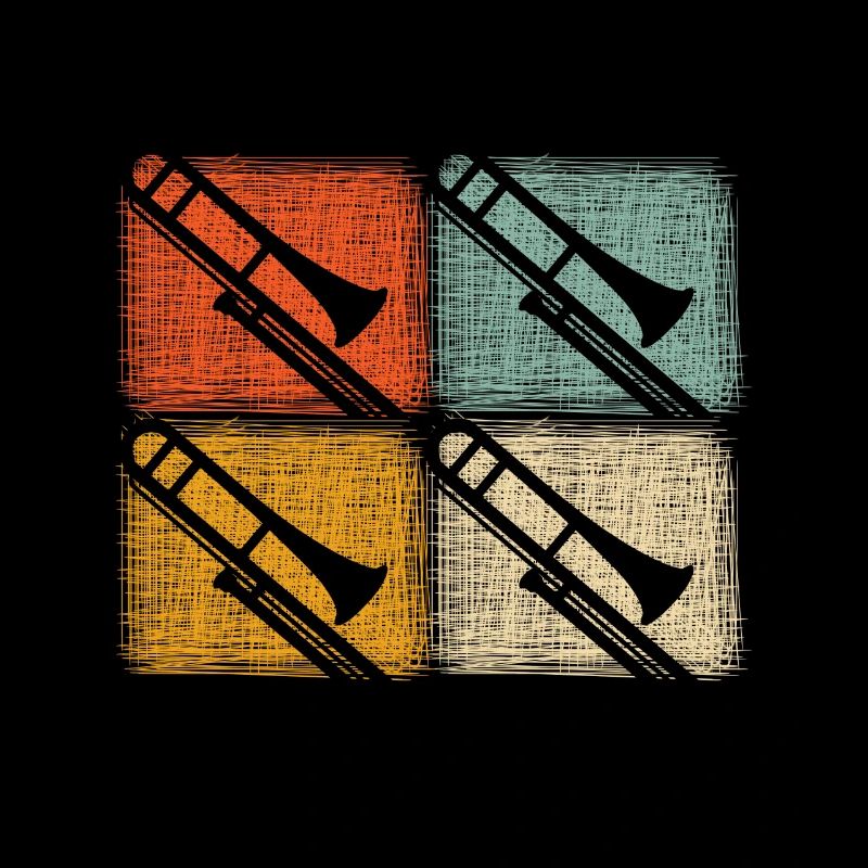 Conception de trombone trombone rétro vintage