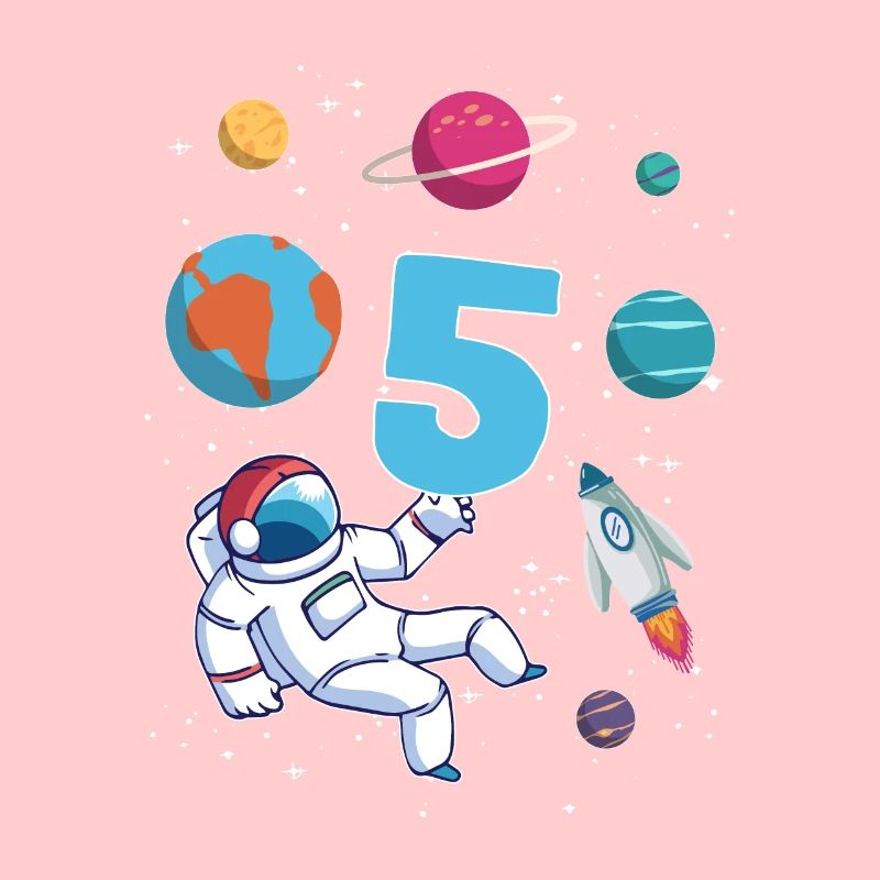 Astronaute fusée 5ème anniversaire de l’espace 5 ans