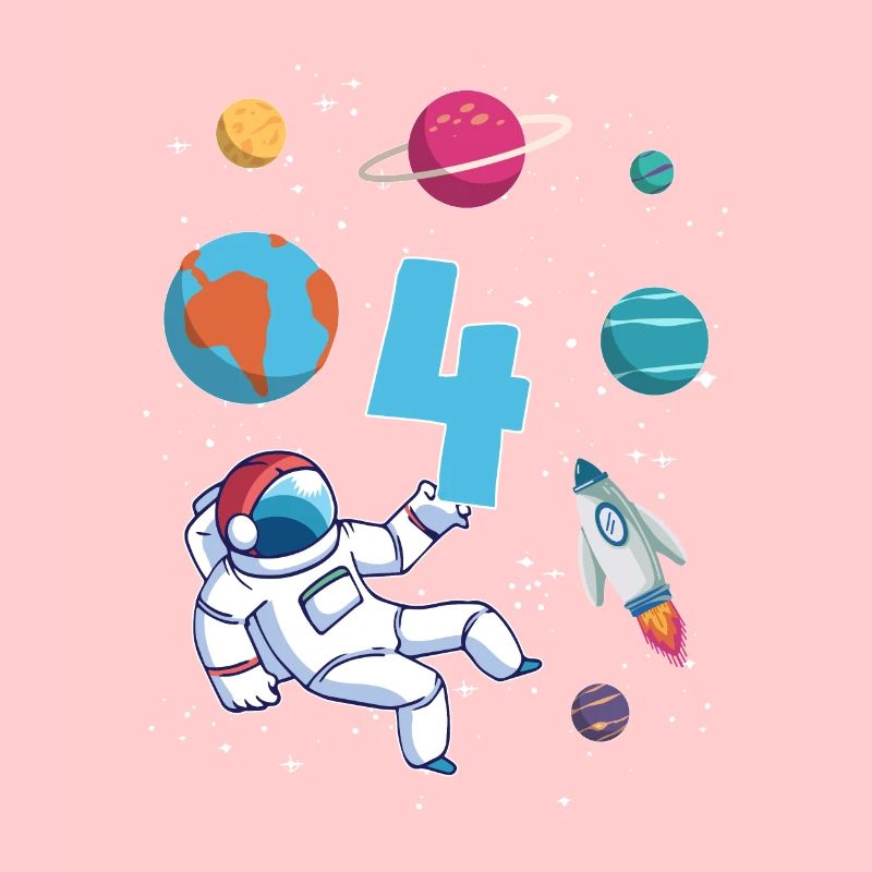Astronaute fusée 4ème anniversaire de l’espace 4 ans