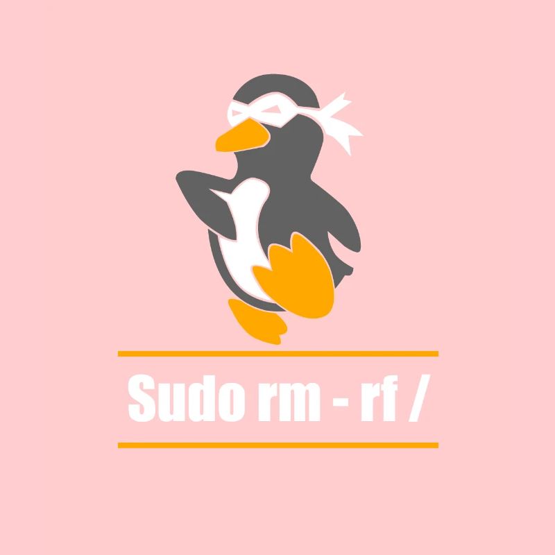 Tux Linux Pinguin Sudo Rm Rf Computerfreak Hacker