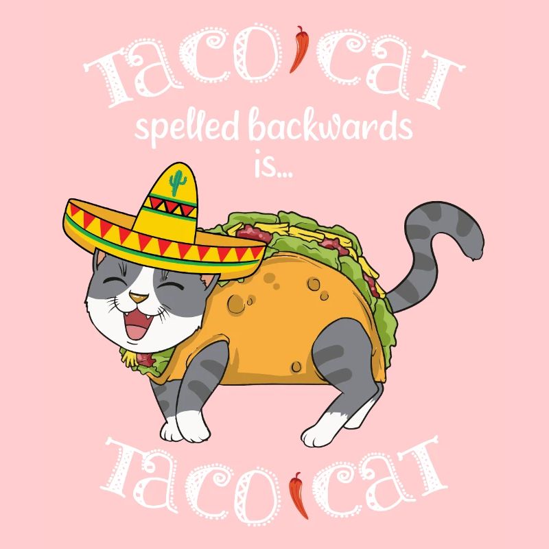 Taco Cat épelé à l'envers et nourriture mexicaine