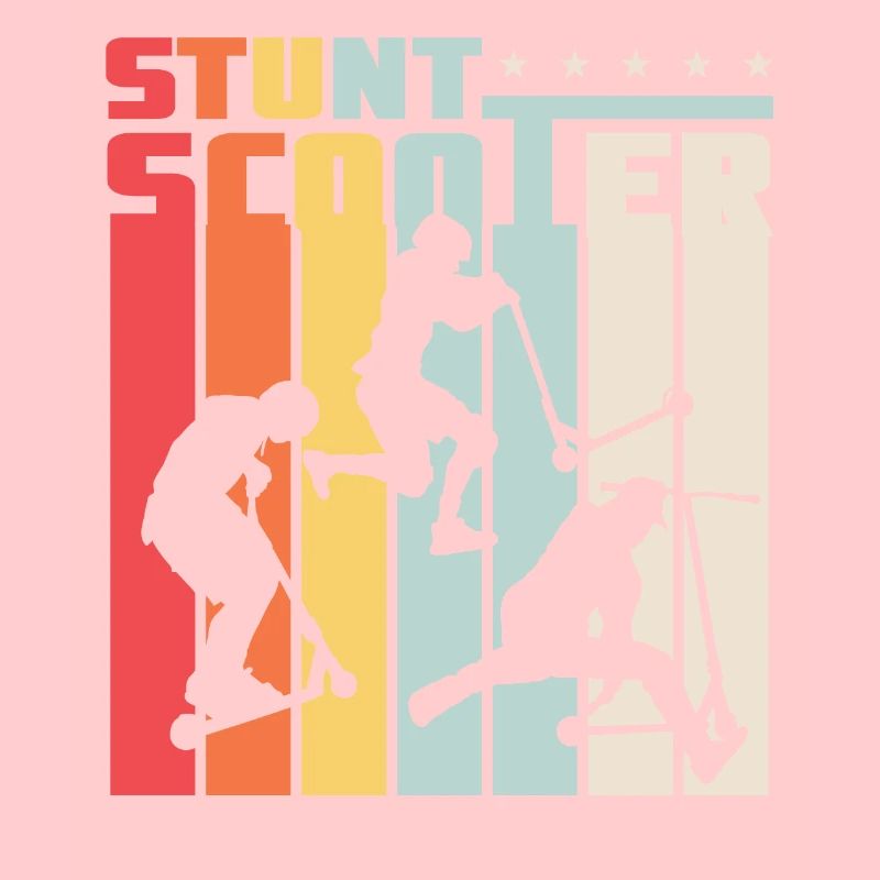 Stunt Scooter Roller Rollerfahrer Retro Style
