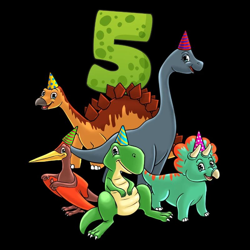 Dinos five year old boy 5th birthday Trex