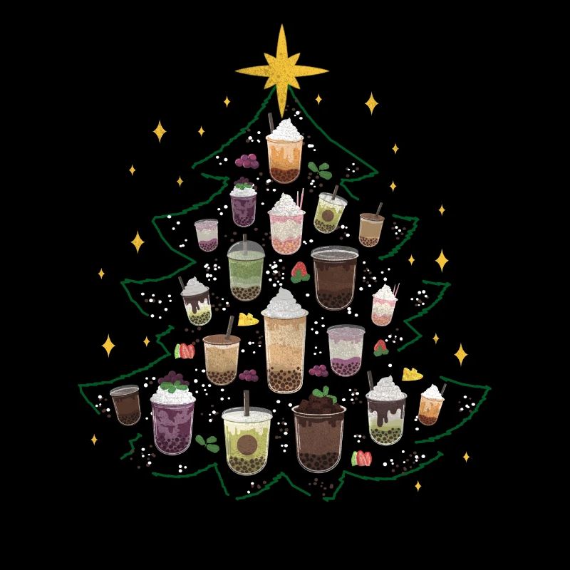 Boba Tea Bubble Tea Christmas Tree