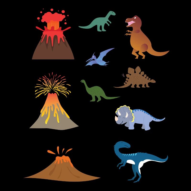 Dinosaurier-Vulkan-Pack
