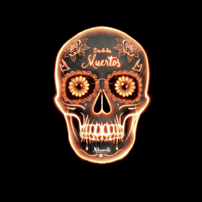 Día de los Muertos Fire Skull design