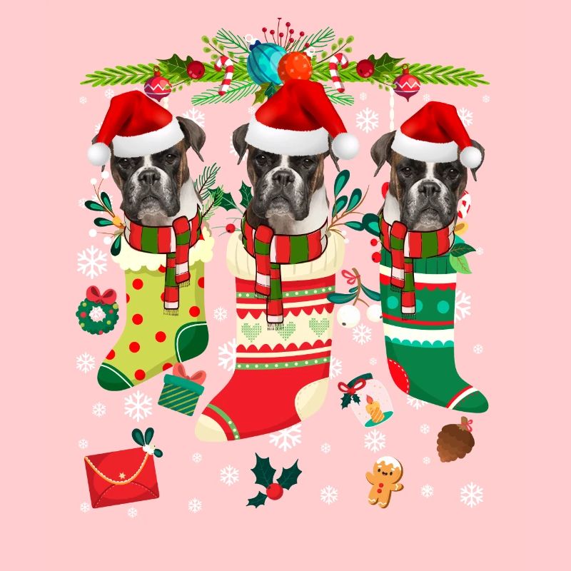 Pull de Noël moche Boxer Dog Edition