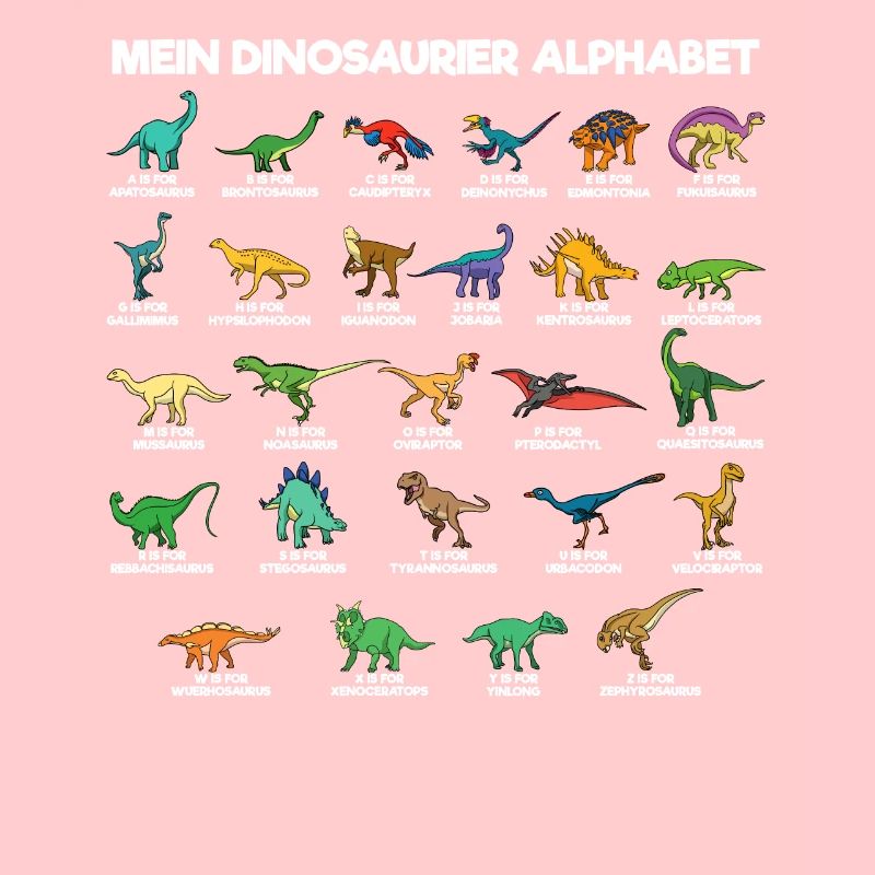 Dinosaurier Alphabet A-Z Dino ABC T-Rex