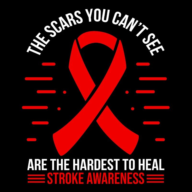 Stroke Survivor Stroke Warrior Ruban rouge