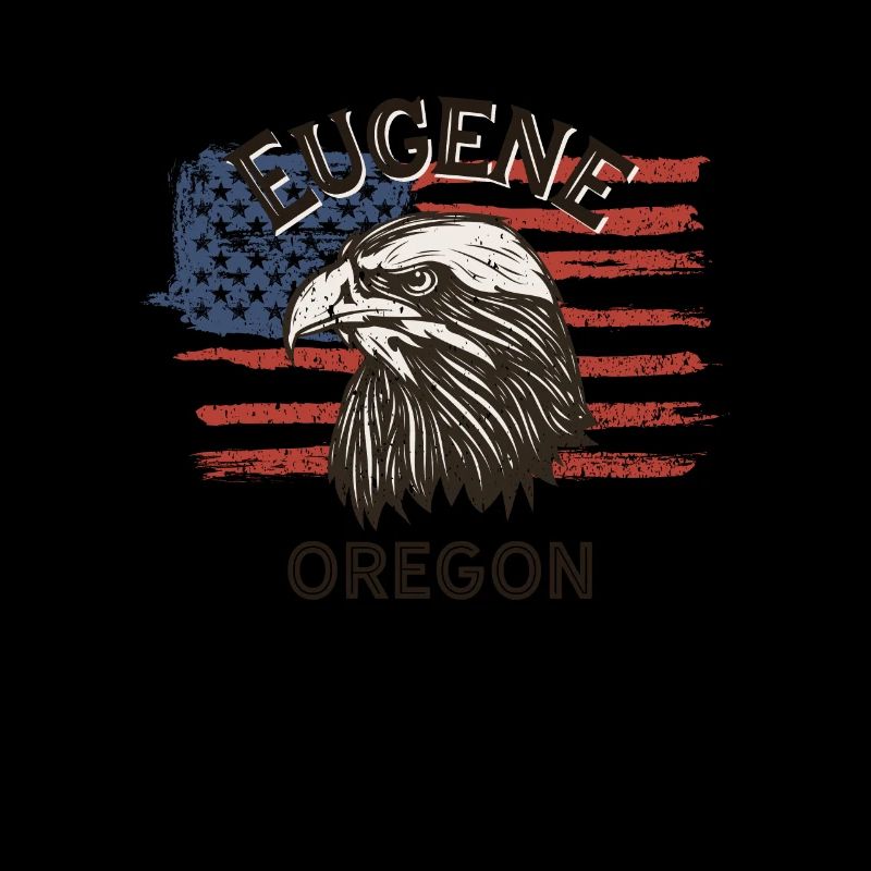 USA Flag Eagle Oregon Vintage Eugene