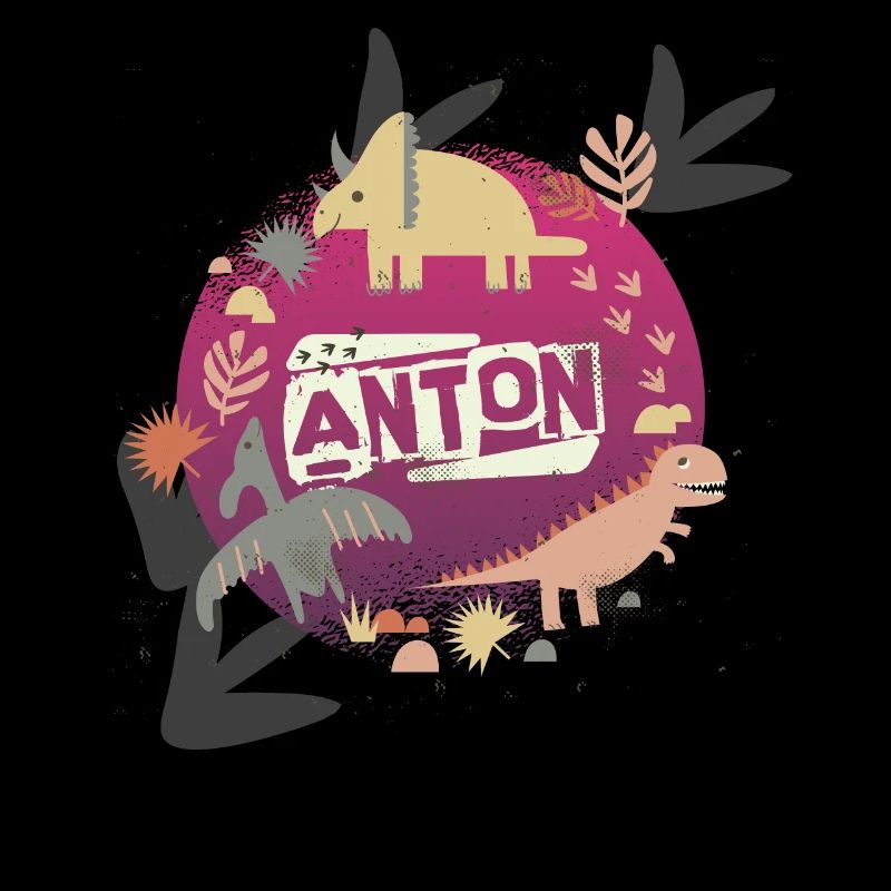ANTON - Beau nom de garçon avec de mignons dinosaures
